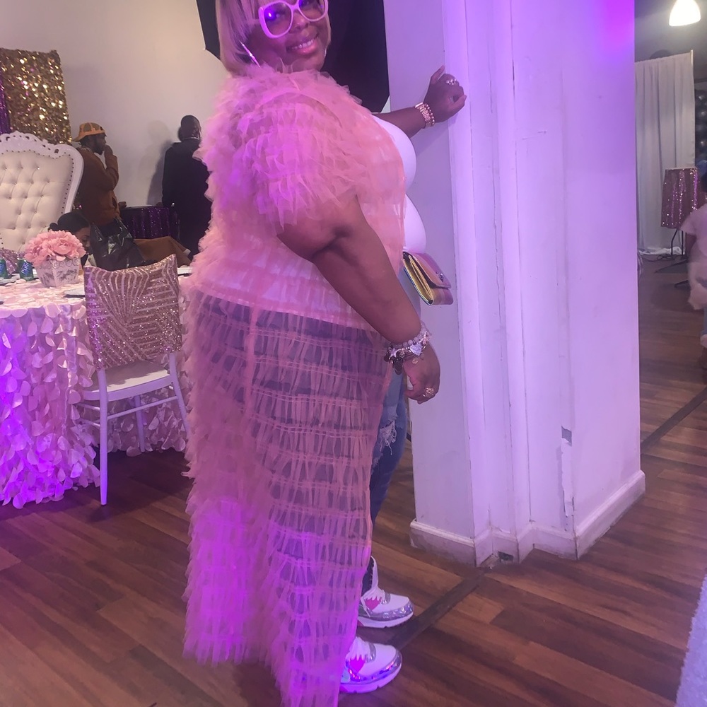 Ruffle Pink duster I only wore once.